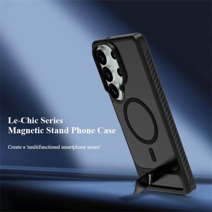 LeReach - LeReach Mobilskal för Samsung Galaxy S26 Ultra Magnetiskt Kickstand - Svart