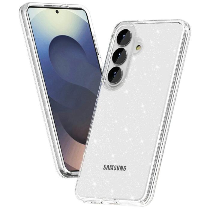 OEM - Mobilskal för Samsung Galaxy S26 Plus Glittrande TPU + PC - Vit