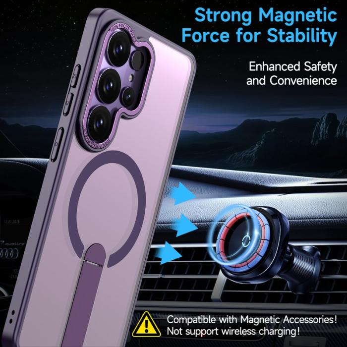 OEM - Mobilskal för Samsung Galaxy S26 Ultra Magnetiskt Kickstand TPU - Mörklila