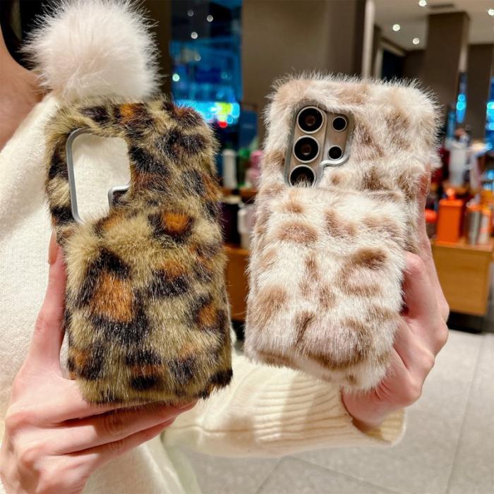 OEM - Mobilskal för Samsung Galaxy S26 Ultra TPU Fluffy Leopard - Grön