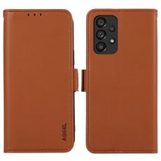 ABEEL - ABEEL Samsung Galaxy A23 5G / A23 4G Konstl&auml;der Pl&aring;nboksfodral RFID-Skydd Brun