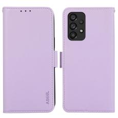 ABEEL - ABEEL Samsung Galaxy A23 5G / A23 4G Konstl&auml;der Pl&aring;nboksfodral RFID-Skydd Lila