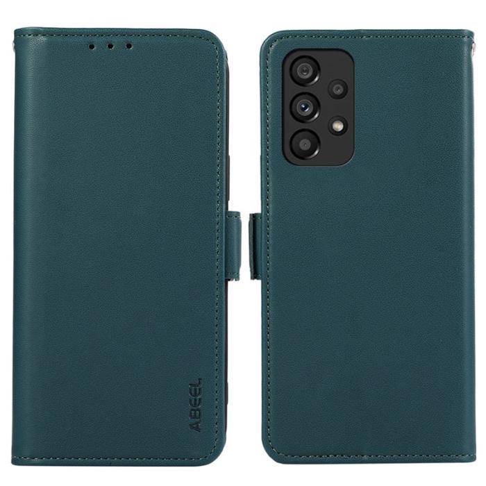 ABEEL - ABEEL Samsung Galaxy A23 5G / A23 4G Konstläder Plånboksfodral RFID-Skydd Grön