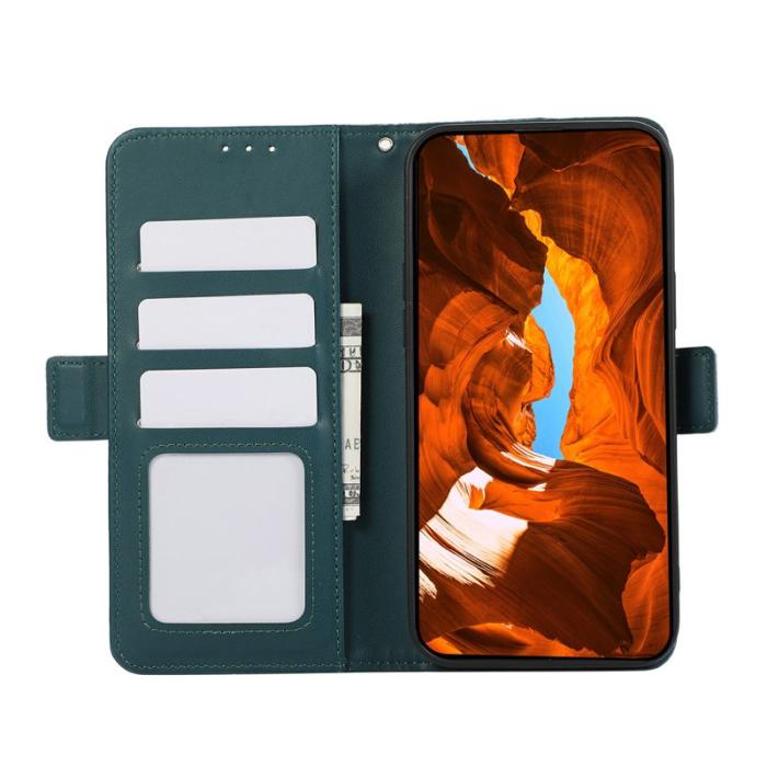 ABEEL - ABEEL Samsung Galaxy A23 5G / A23 4G Konstläder Plånboksfodral RFID-Skydd Grön