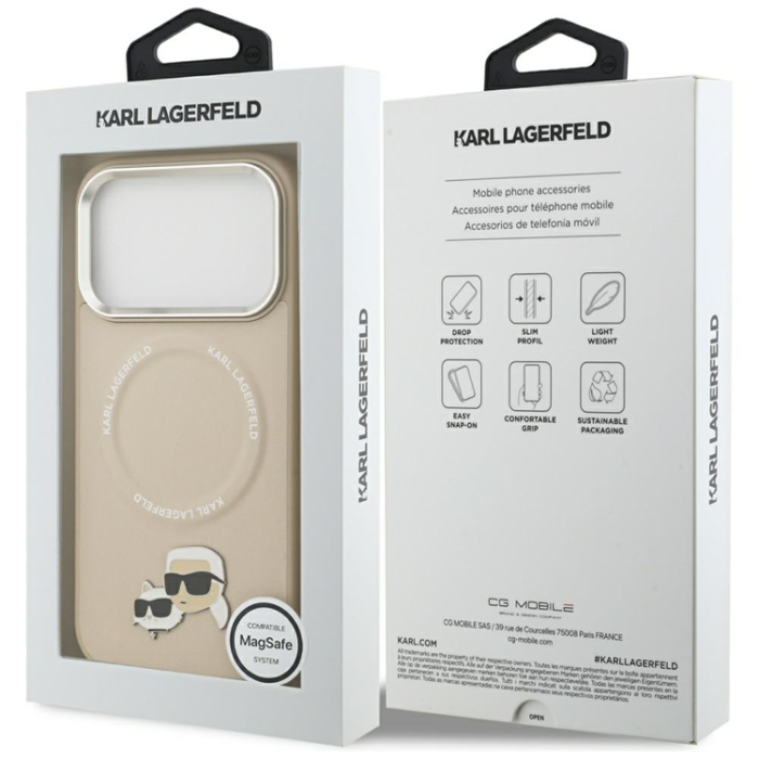KARL LAGERFELD - Karl Lagerfeld iPhone 17 Pro Max Mobilskal MagSafe Karl Och Choupette Pins