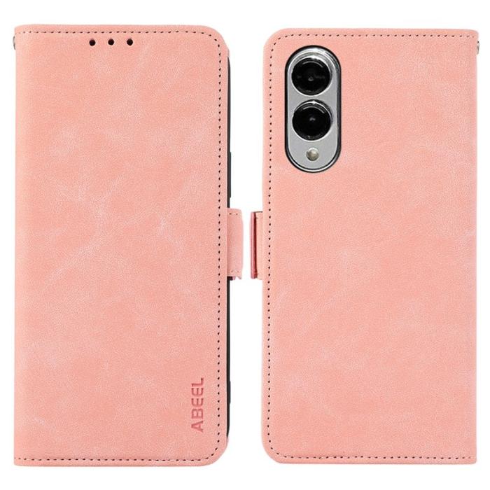ABEEL - ABEEL Mobilskal till Samsung Galaxy S25 Edge KonstLäder Folio Rosa