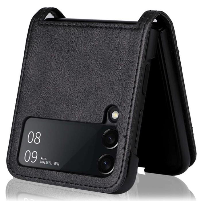 A-One Brand - Galaxy Z Flip 4 Plånboksfodral Vintage - Svart