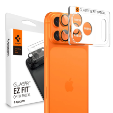 Spigen - Spigen iPhone 17 Pro Max Härdat Glas Kameraskydd EZ Fit - Orange