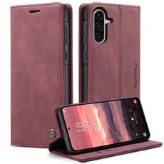 Caseme - CASEME 013 Series Konstl&auml;der Pl&aring;nboksfodral till Samsung Galaxy A36 5G - R&ouml;d