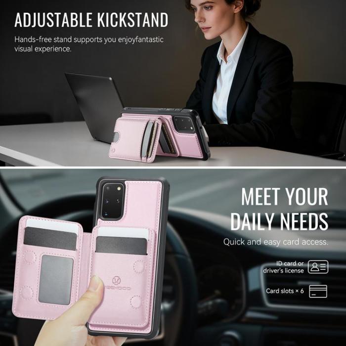 OEM - JEEHOOD Mobilskal till Samsung Galaxy S20 Plus Konstläder - Rosa