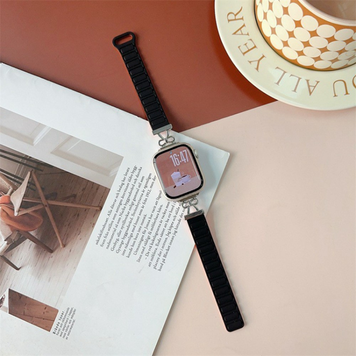 A-One Brand - Apple Watch 38/40/41/42mm Armband Magnetic Bowknot - Svart