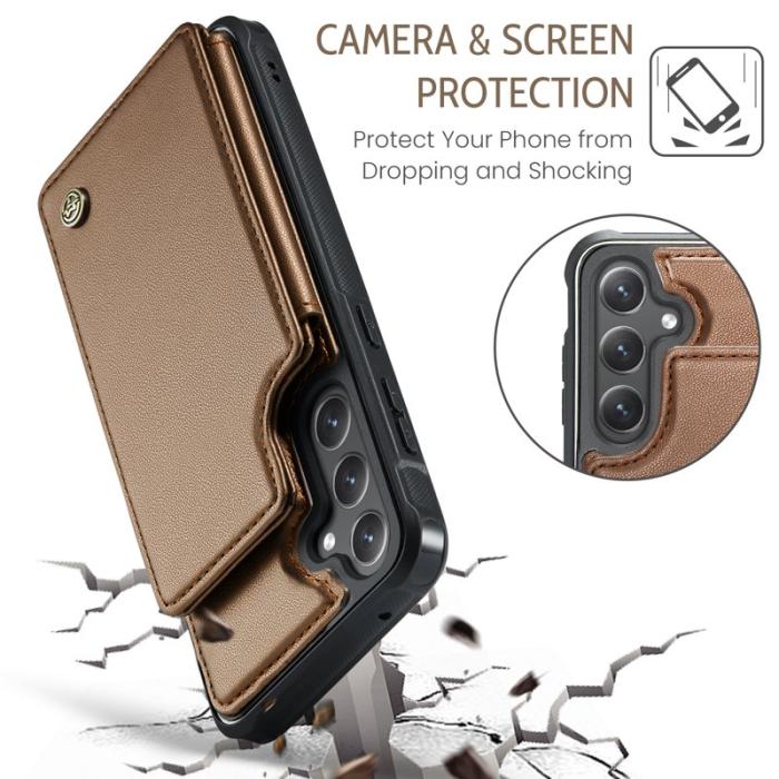 Caseme - CASEME C22 Fodral för Samsung Galaxy S23 FE - Konstläder - Brun