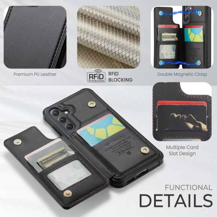 Caseme - CASEME C22 Fodral för Samsung Galaxy S23 FE - Konstläder , Svart