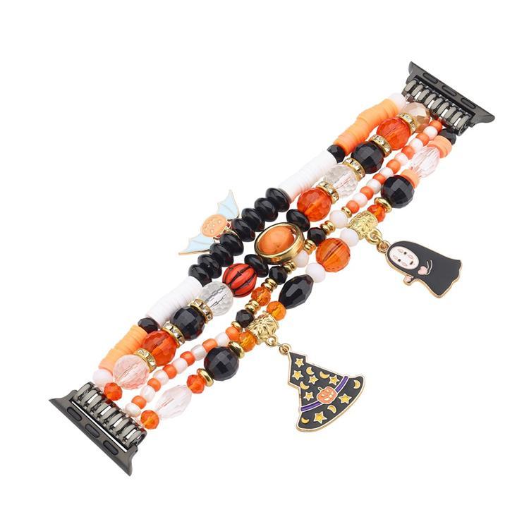 Apple Watch (49mm/46mm/45mm/44mm/42mm) Armband Halloween Beaded - Ansiktslös | 5123 | AlltMobil