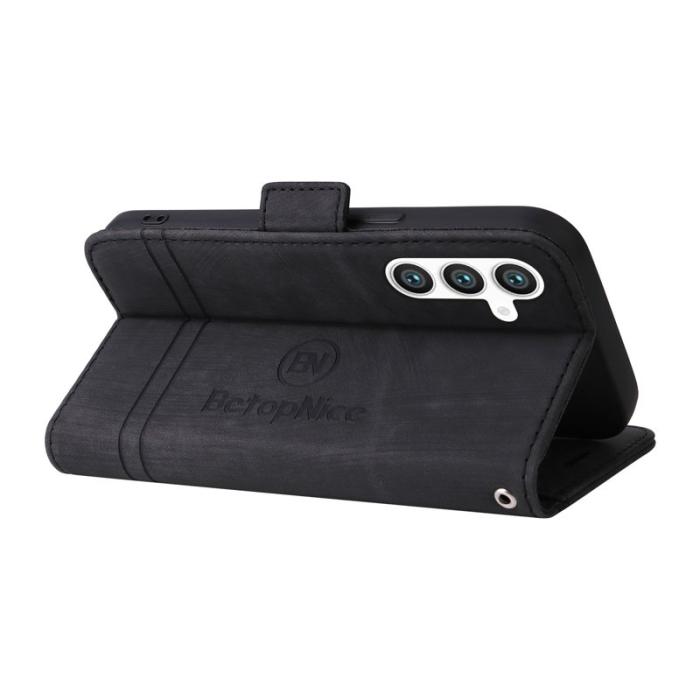 BETOPNICE - BETOPNICE 001 Samsung Galaxy S23 FE Plånboksfodral TPU + Konstläder - Svart