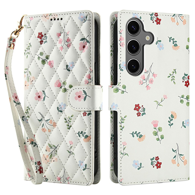 Galaxy S25 - S24 Plånboksfodral Rhombic Floral A1 | 2353 | AlltMobil