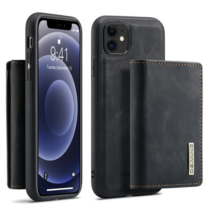 DG.MING - DG.MING M1 Wallet Mobilskal med Kickstand för iPhone 11 - Svart