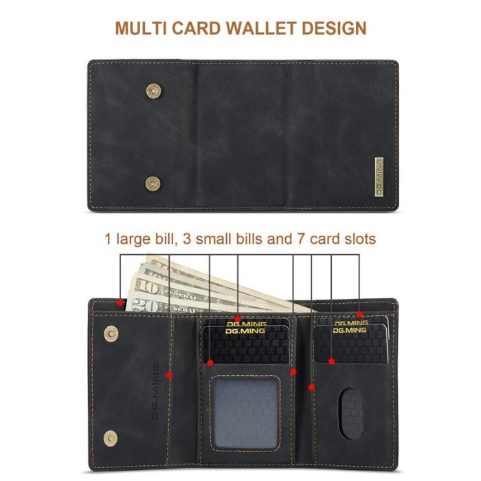 DG.MING - DG.MING M1 Wallet Mobilskal med Kickstand för iPhone 11 - Svart