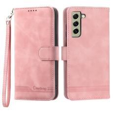 DIERFENG - DIERFENG DF-03 Pl&aring;nboksfodral f&ouml;r Samsung Galaxy S21 FE 5G - Konstl&auml;der - Rosa