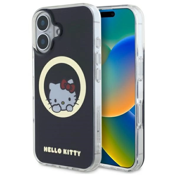 Hello Kitty iPhone 16 Mobilskal MagSafe IML Sweet Kitty - Svart | 2353 | AlltMobil