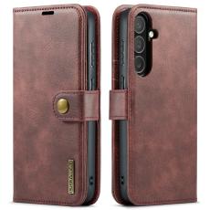 DG.MING - DG.MING Samsung Galaxy S25 FE Pl&aring;nboksfodral &Auml;kta l&auml;der R&ouml;d