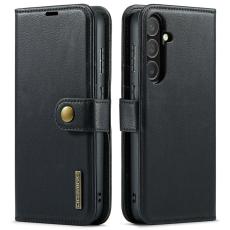 DG.MING - DG.MING Samsung Galaxy S25 FE Pl&aring;nboksfodral &Auml;kta l&auml;der Svart