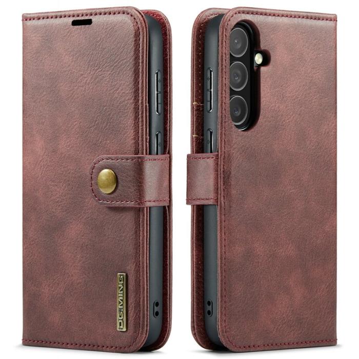 DG.MING - DG.MING Samsung Galaxy S25 FE Plånboksfodral Äkta läder Röd
