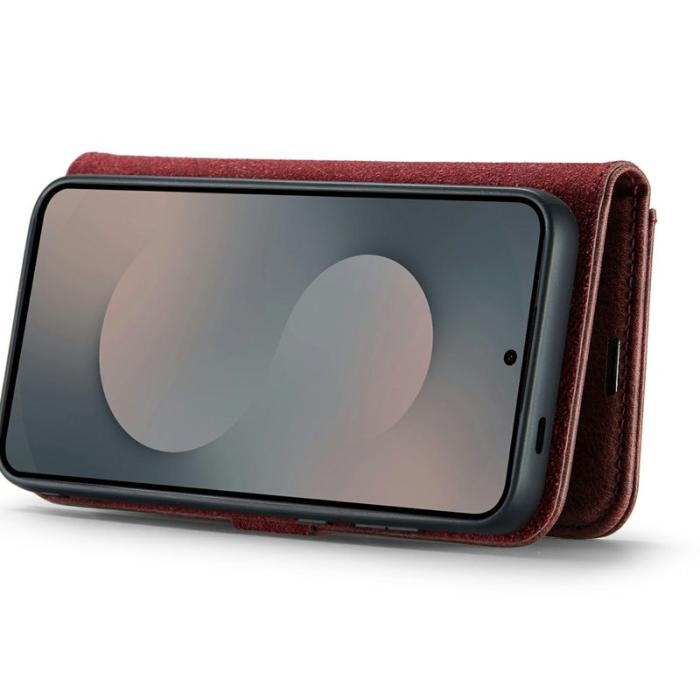DG.MING - DG.MING Samsung Galaxy S25 FE Plånboksfodral Äkta läder Röd