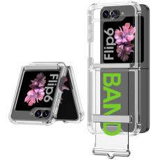 GKK - GKK Samsung Galaxy Z Flip7 FE Fodral Strap Kickstand - Transparent Gr&ouml;n