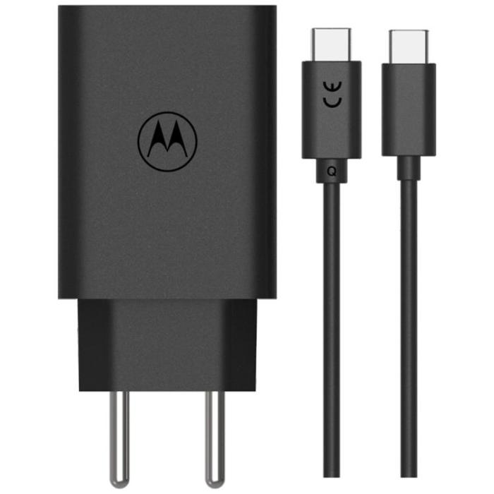 Motorola - Motorola Snabbladdare 50W 1xUSB-A 1xUSB-C med 1m Kabel TurboPower - Svart