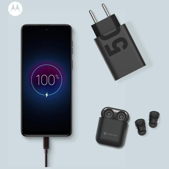Motorola - Motorola Snabbladdare 50W 1xUSB-A 1xUSB-C med 1m Kabel TurboPower - Svart