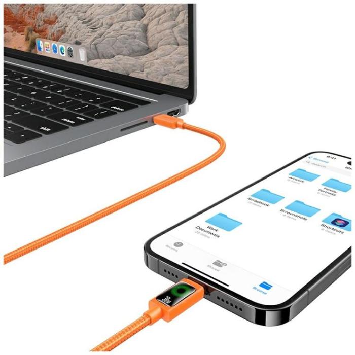 USAMS - USAMS USB-C till Lightning 30W Kabel 1.2m SJ774 - Orange