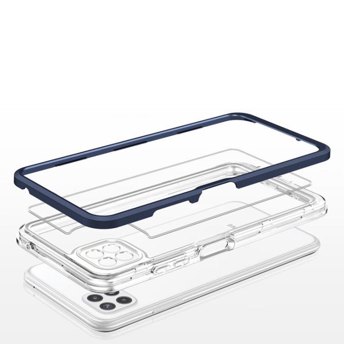 OEM - Galaxy A22 5G Skal Clear 3in1 - Blå