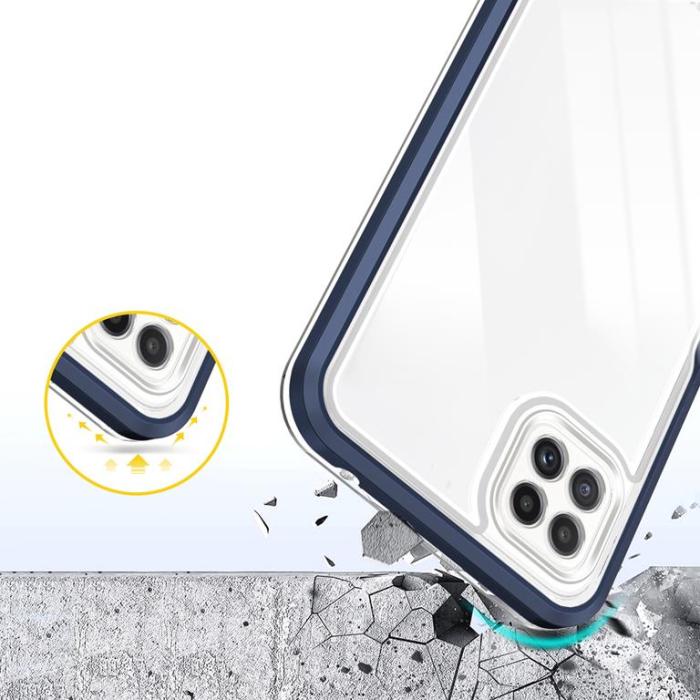 OEM - Galaxy A22 5G Skal Clear 3in1 - Blå