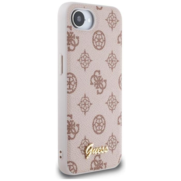 Guess - Guess iPhone 16e Mobilskal MagSafe Peony Script Logo - Brun