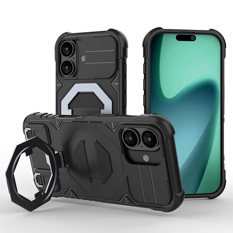 iPhone 17 Mobilskal MagSafe Kickstand Med snodd - Svart | 2353 | AlltMobil