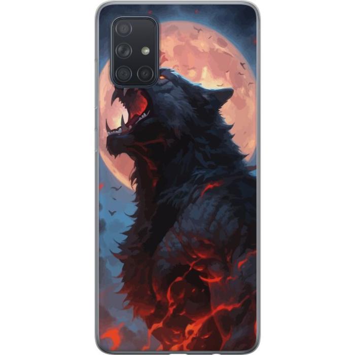 iSecrets - Genomskinligt Skal kompatibel med Samsung Galaxy A71 med Ylande varg