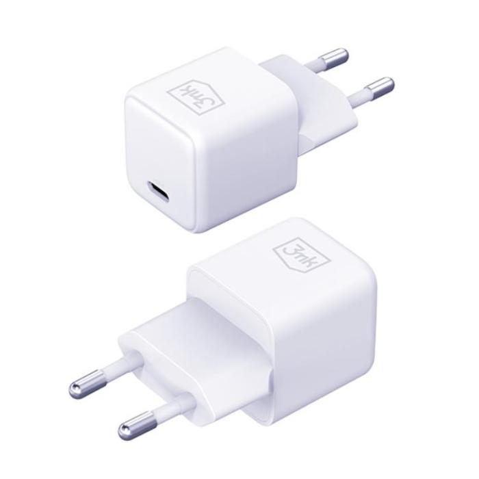 3MK - 3MK Snabbladdare 25W 1xUSB-C med USB-C Kabel Hyper - Vit