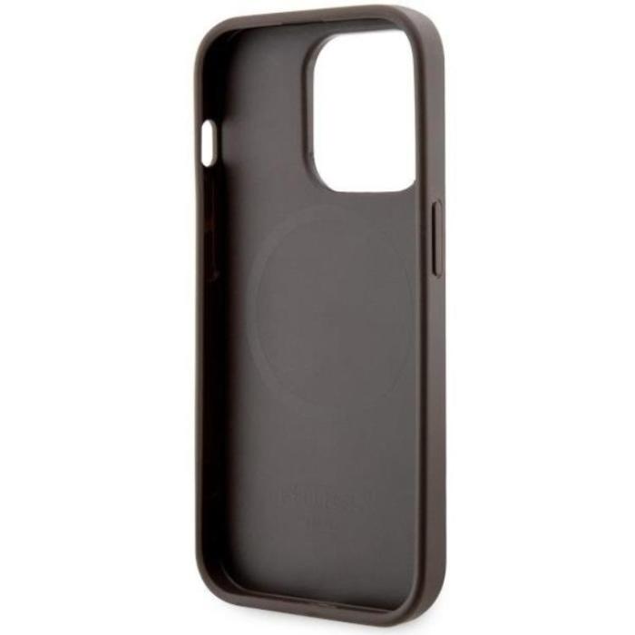 Guess - Guess iPhone 14 Pro Mobilskal MagSafe GCube Stripes - Brun