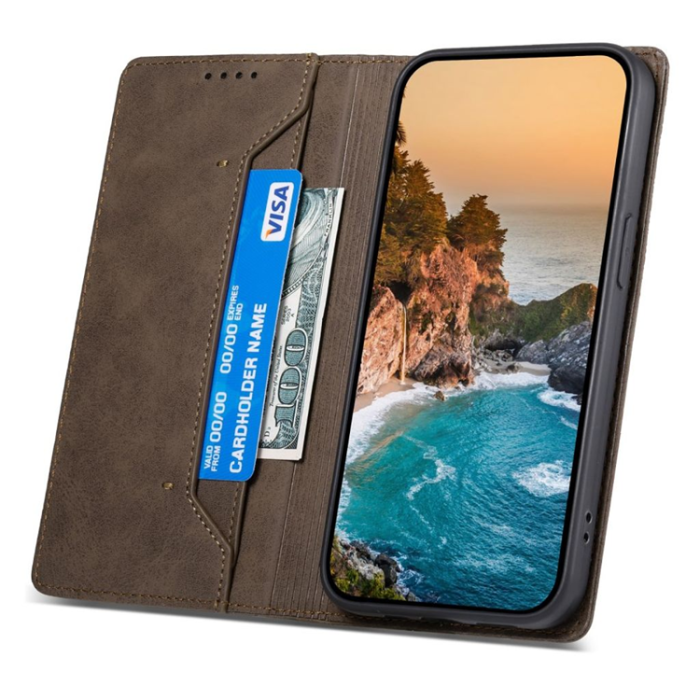 OEM - Galaxy S25 Plånboksfodral RFID Blocking - Brun