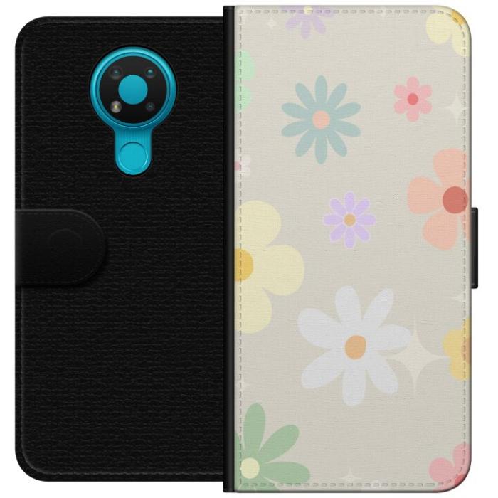 iSecrets - Plånboksfodral till Nokia 3.4 med fejdande blommor