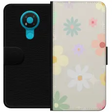 Gustaf - Pl&aring;nboksfodral till Nokia 3.4 med fejdande blommor