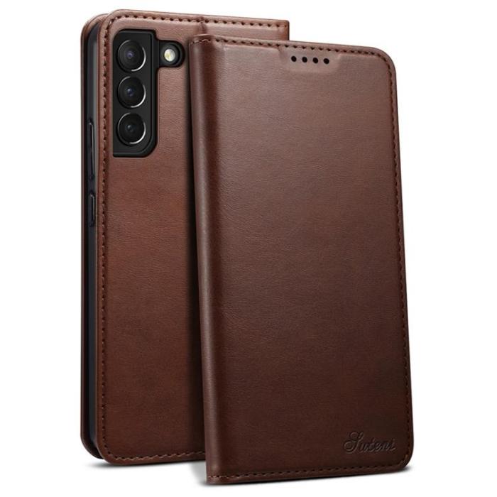 SUTENI - SUTENI Läder Fodral Galaxy S22 Plus 5G - Brun