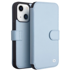 QIALINO - Qialino iPhone 13 Mini Plånboksfodral Cowhide Läder - Blå