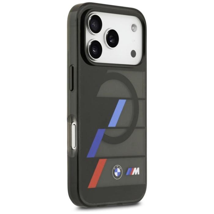 BMW - BMW iPhone 17 Pro Mobilskal MagSafe Metal Tricolor Lines - Svart