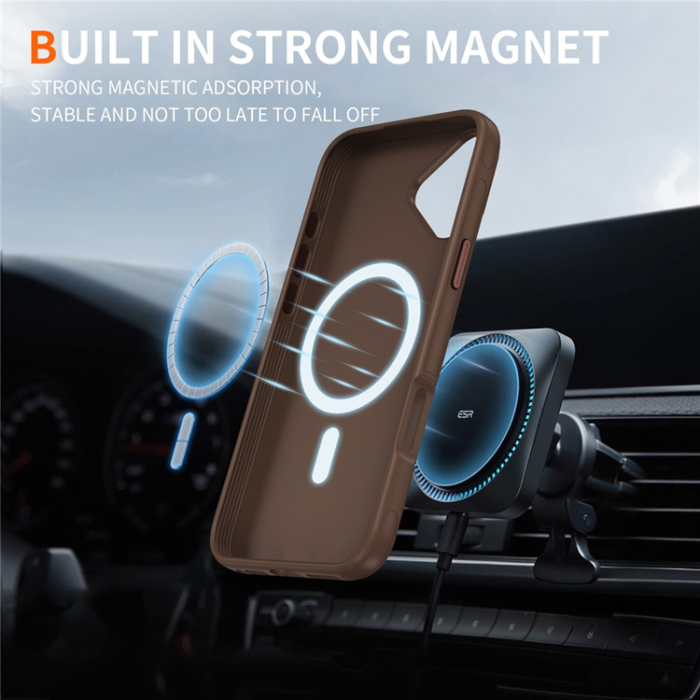 A-One Brand - iPhone 17 Mobilskal MagSafe PC + TPU Shockproof - Kaffe