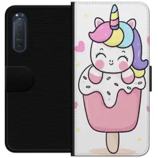 Gustaf - Pl&aring;nboksfodral till Sony Xperia 5 II med Glad enh&ouml;rning