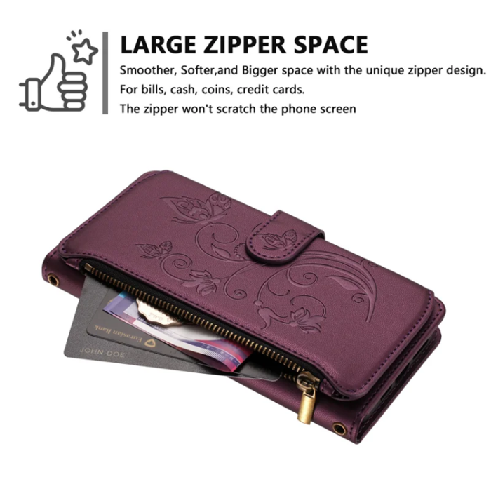 A-One Brand - Sony Xperia 10 VII Plånboksfodral Butterfly Floral - Lila