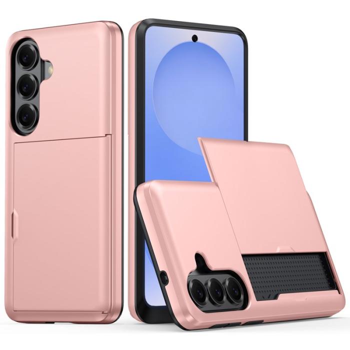 Amorus - AMORUS Samsung Galaxy S26 Plus Skal Plast Med Kortfack - Roséguld