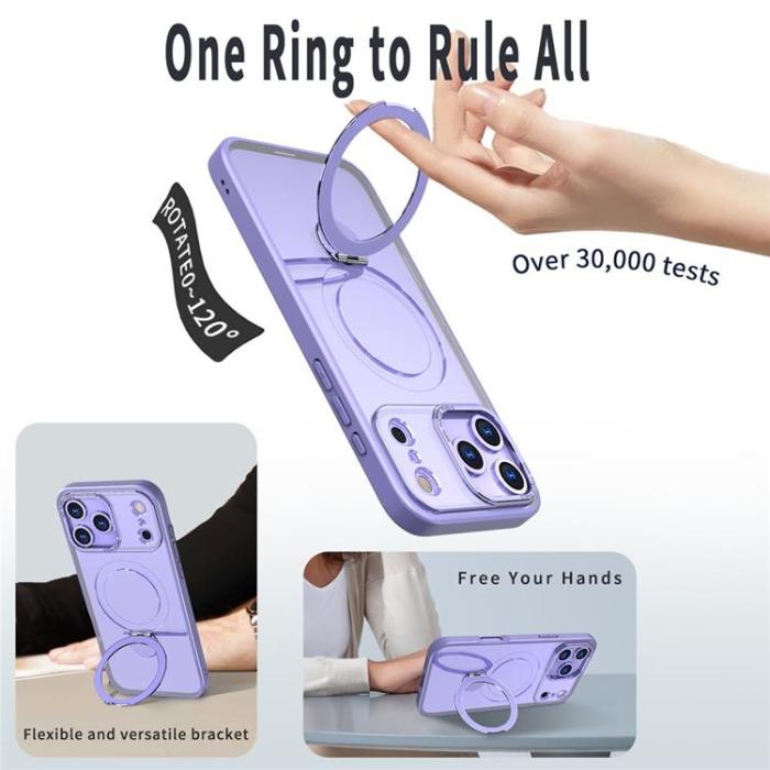 A-One Brand - iPhone 17 Pro Max Mobilskal MagSafe Rotating Kickstand - Lila Lila
